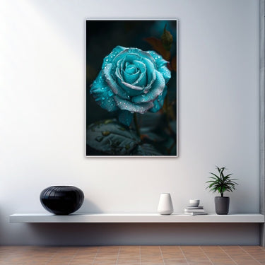Tableau Fleur Turquoise